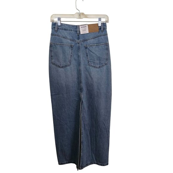 Cotton On NWT Blake Denim Maxi Skirt Trending Classic Closet Staple Size 2 - Picture 3 of 10